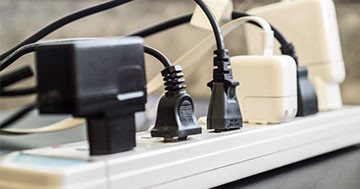 plugs in a power strip