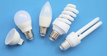 variety of lightbulbs
