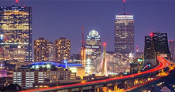 city skyline at night