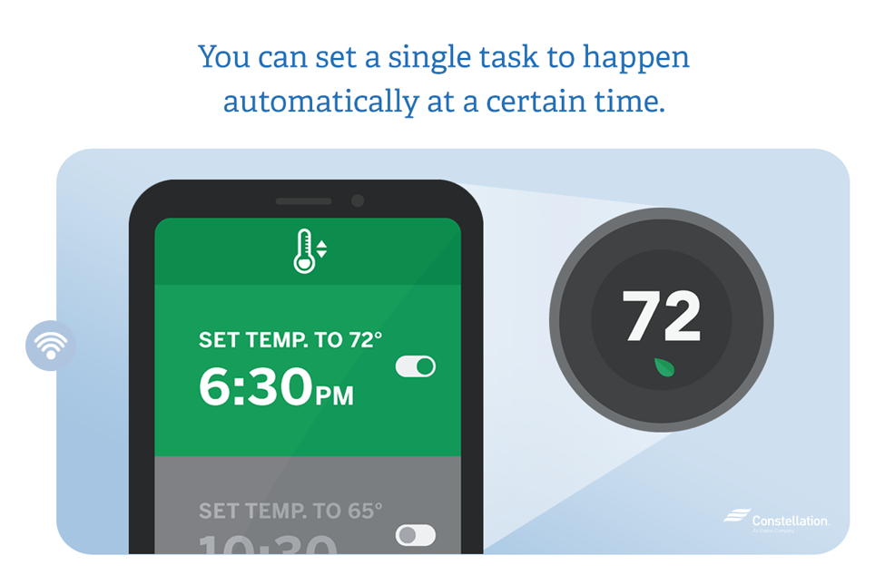 A single home automated taks that could happen at a certain time