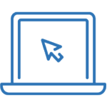 computer with arrow on screen icon