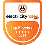 ElectricityRates.com Best Overall Top Provider 2024 badge