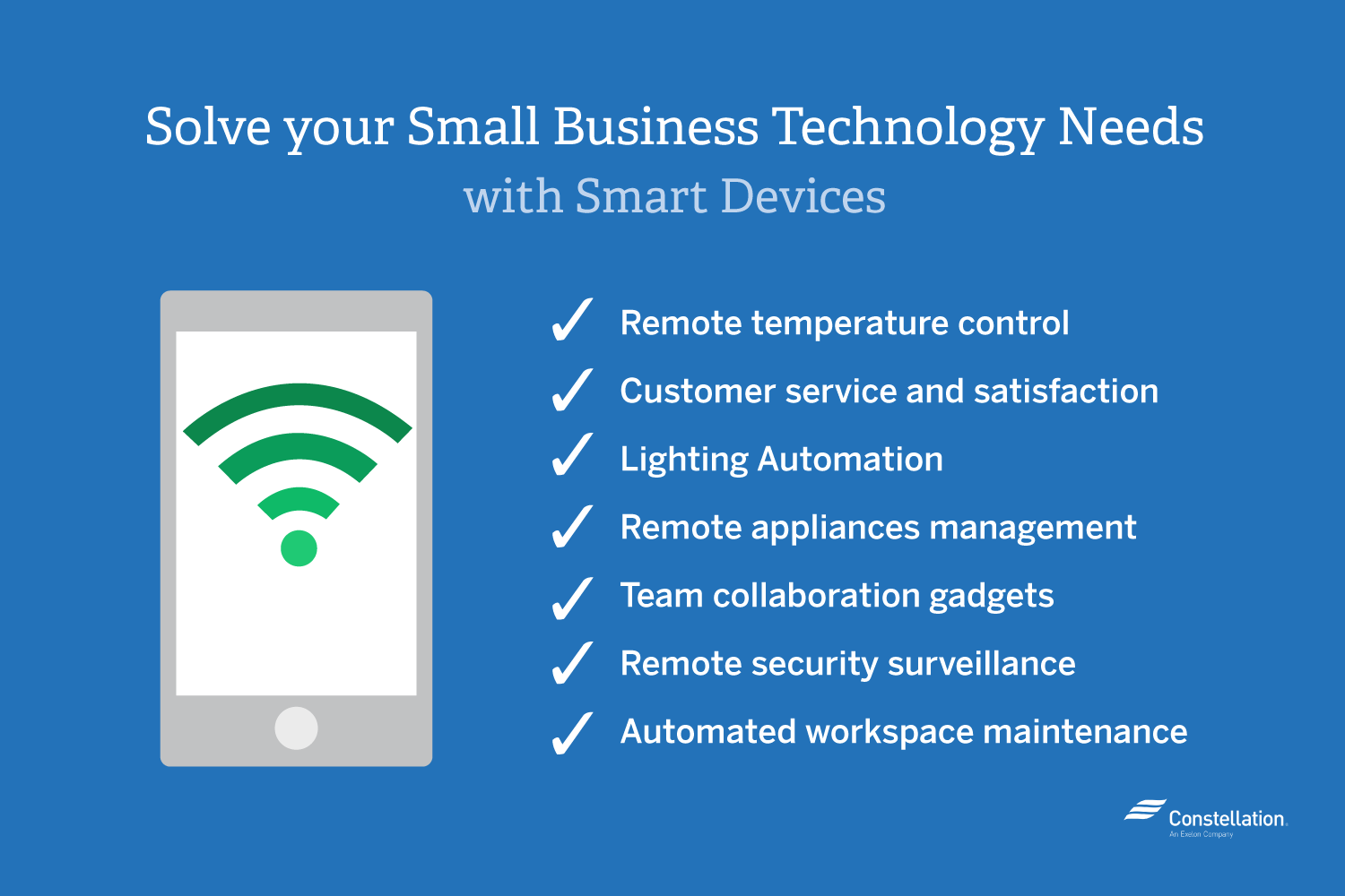 You can solve your small business technology needs with smart devices to remotely control temperature, etc.