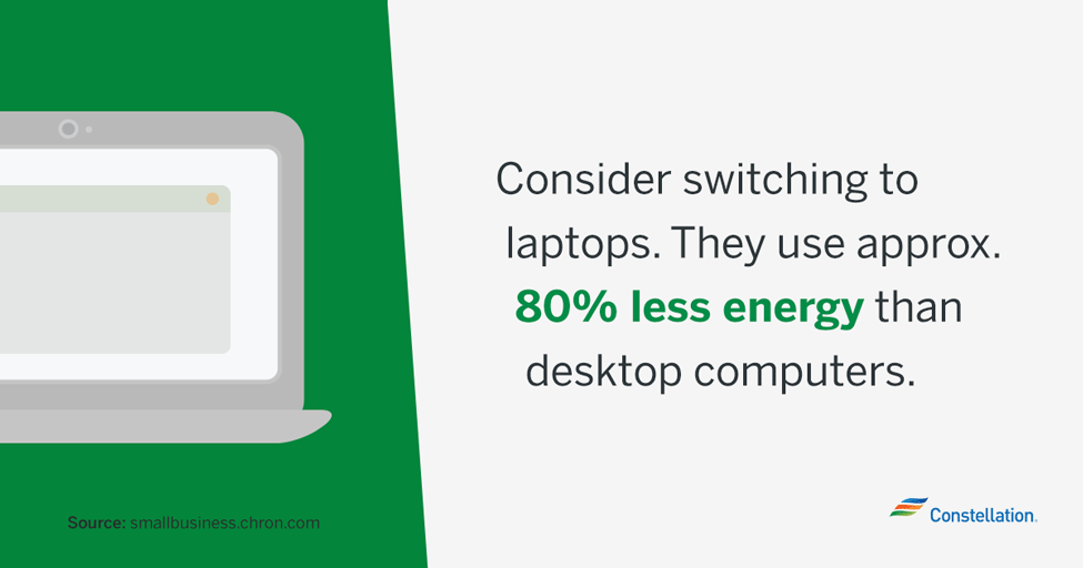 laptops use less energy than PCs