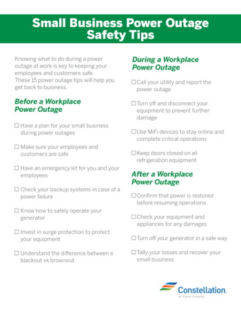 business continuity plan power outage