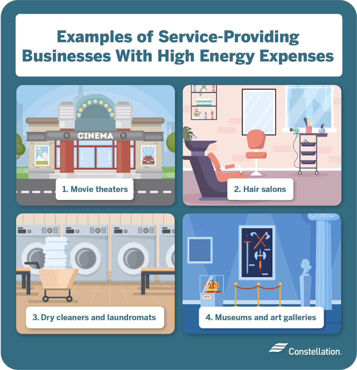  Examples of service providing businesses consuming a lot of electricity.