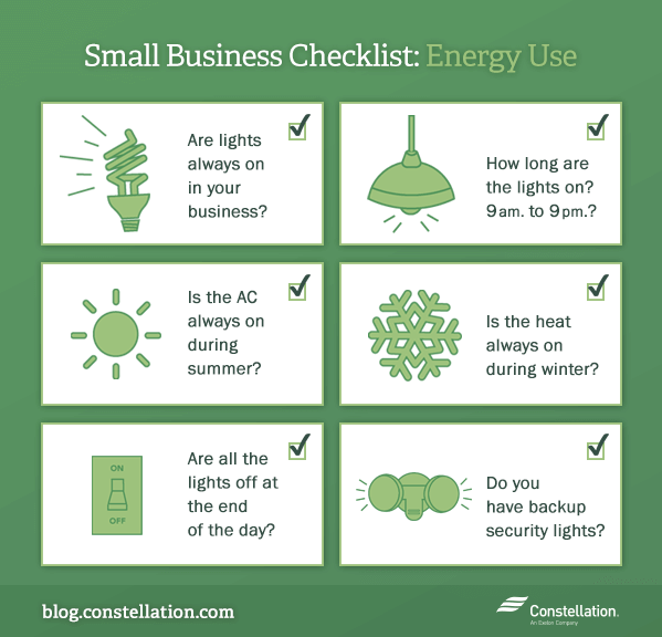 Small business checklist: energy use graphic