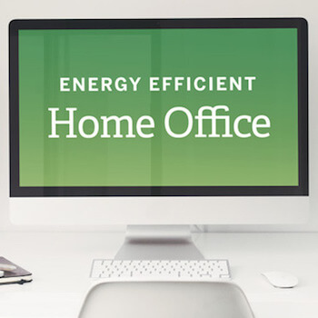 computer monitor displaying energy efficient savings for home office expenses