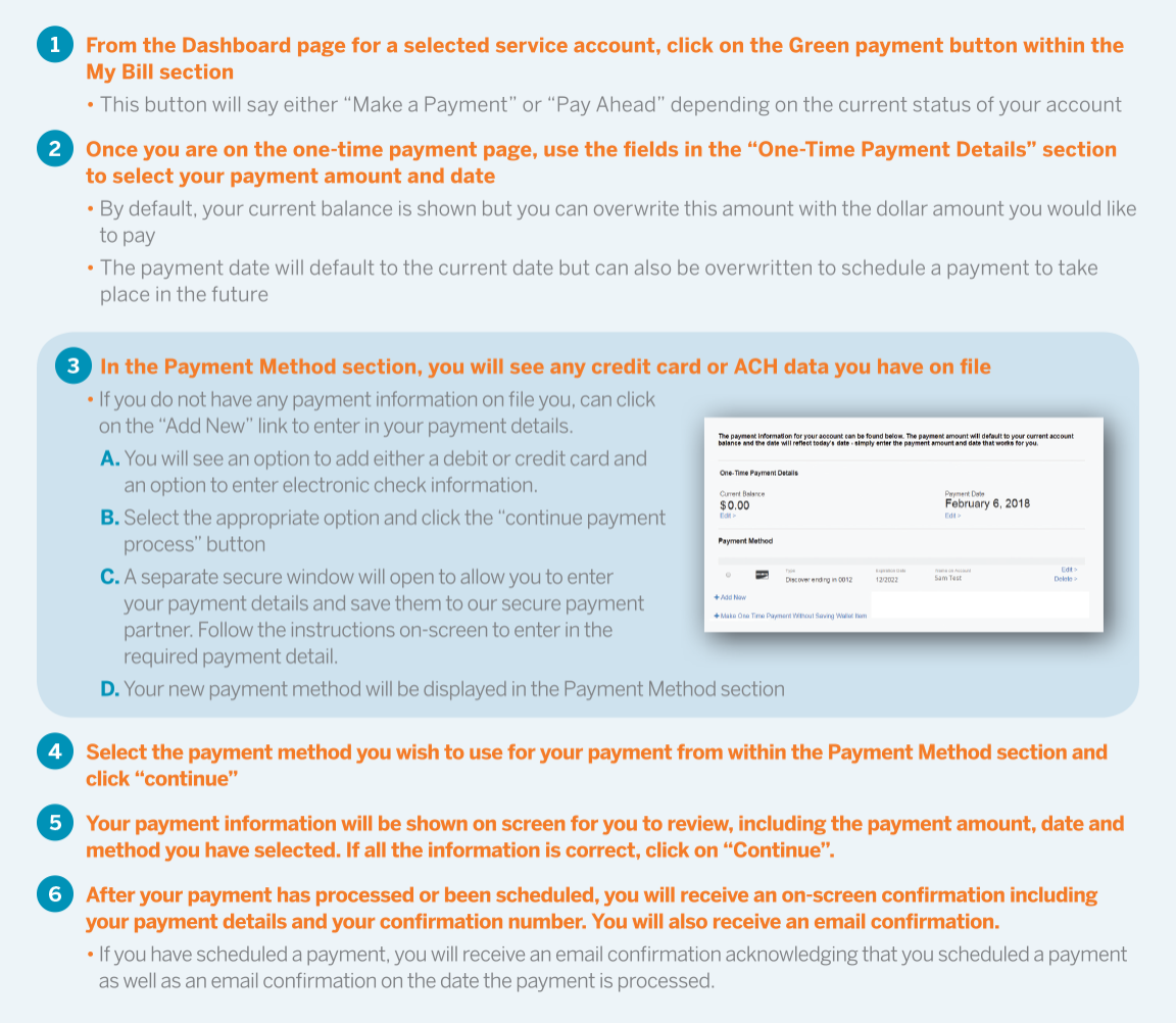 Step-by-step instructions on how to make a one-time payment in My Constellation Step-by-step instructions on how to make a one-time payment in My Constellation