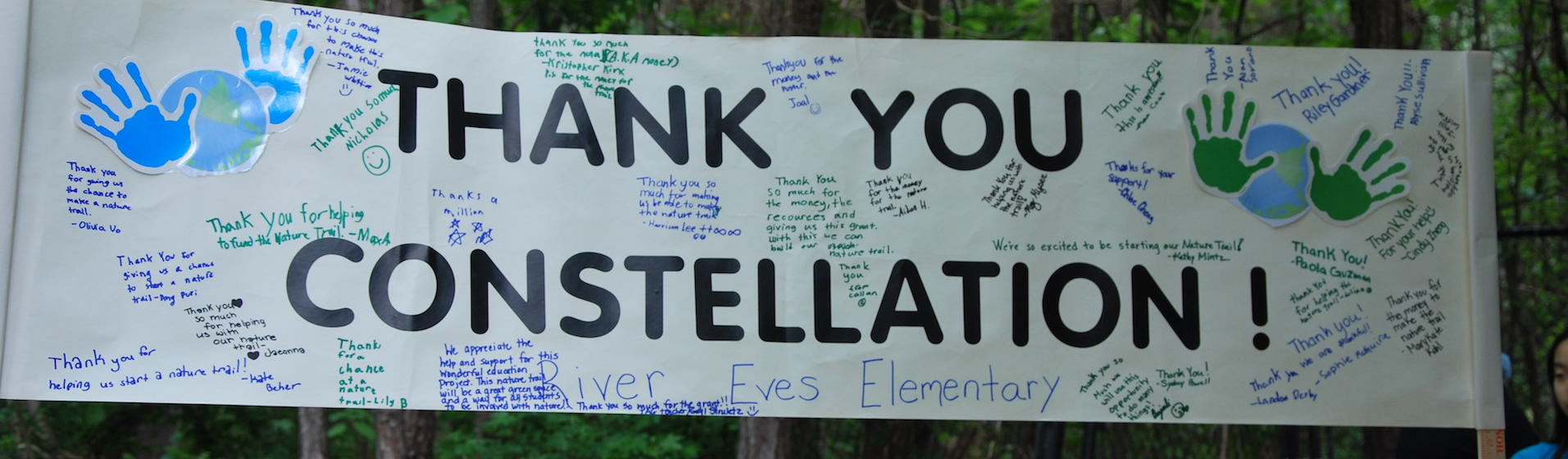 Thank You Constellation Banner Banner saying Thank You Constellation for community giving