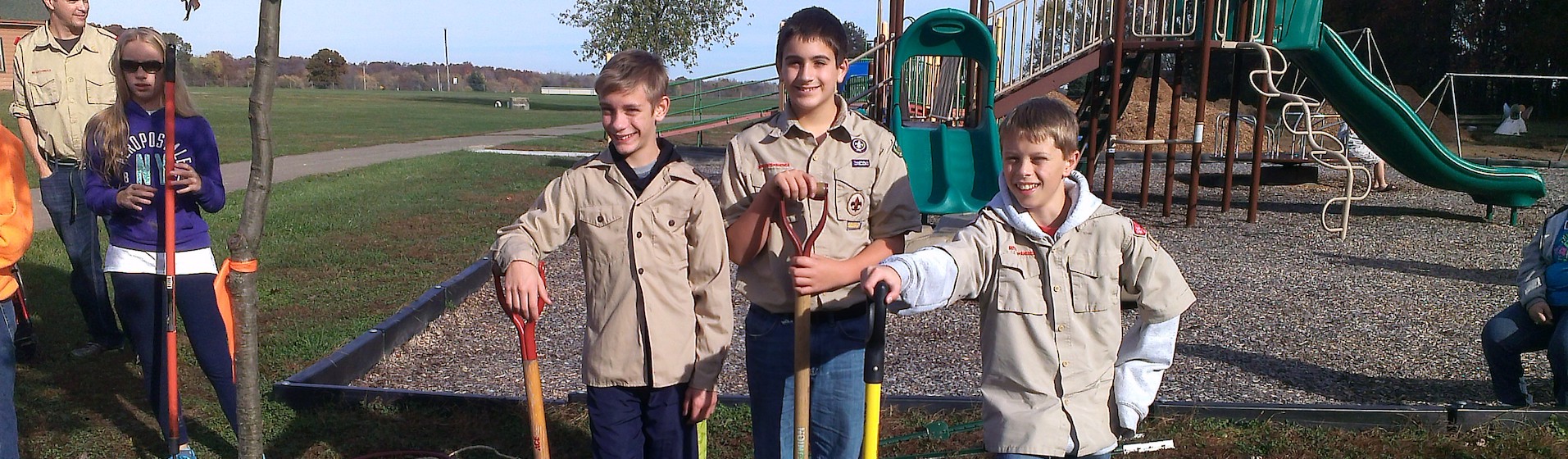 group of houston community champions kids fixing a playground